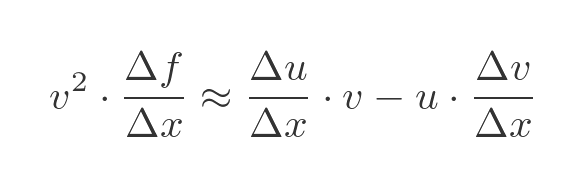Geometric interpretation of quotient rule