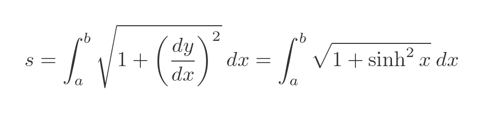 Length of arc of cosh