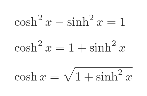 Length of arc of cosh