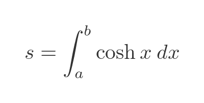 Length of arc of cosh