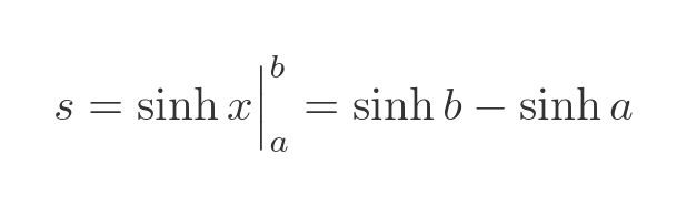 Length of arc of cosh