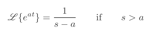 Laplace transform of exponential function
