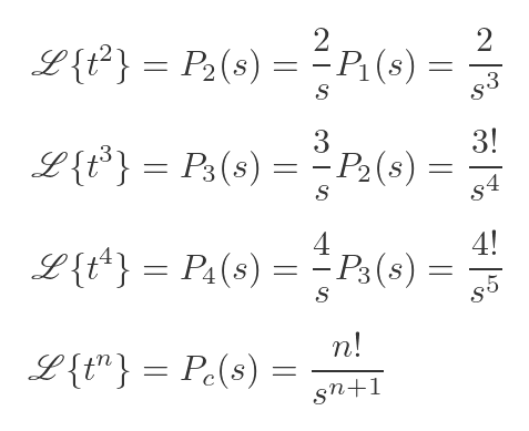 Laplace transform of t to the power n