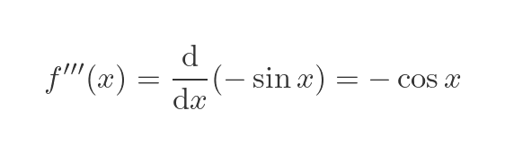 Third derivative of sine function