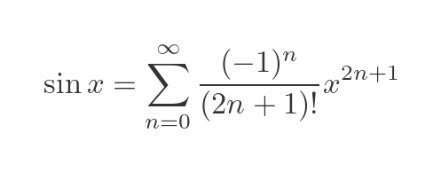 Maclaurin expansion of sine function sigma notation