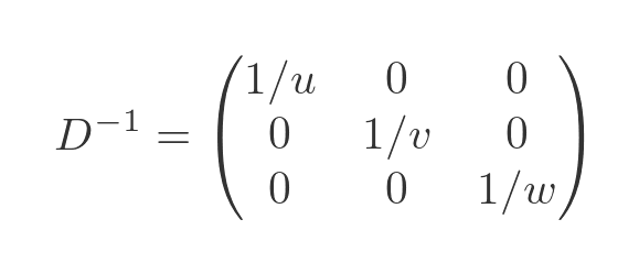 Diagonal matrix inverse