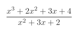 Higher order numerator