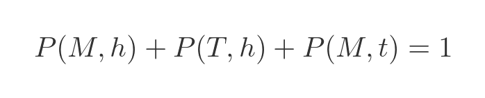 Sum of all possibilities is 1